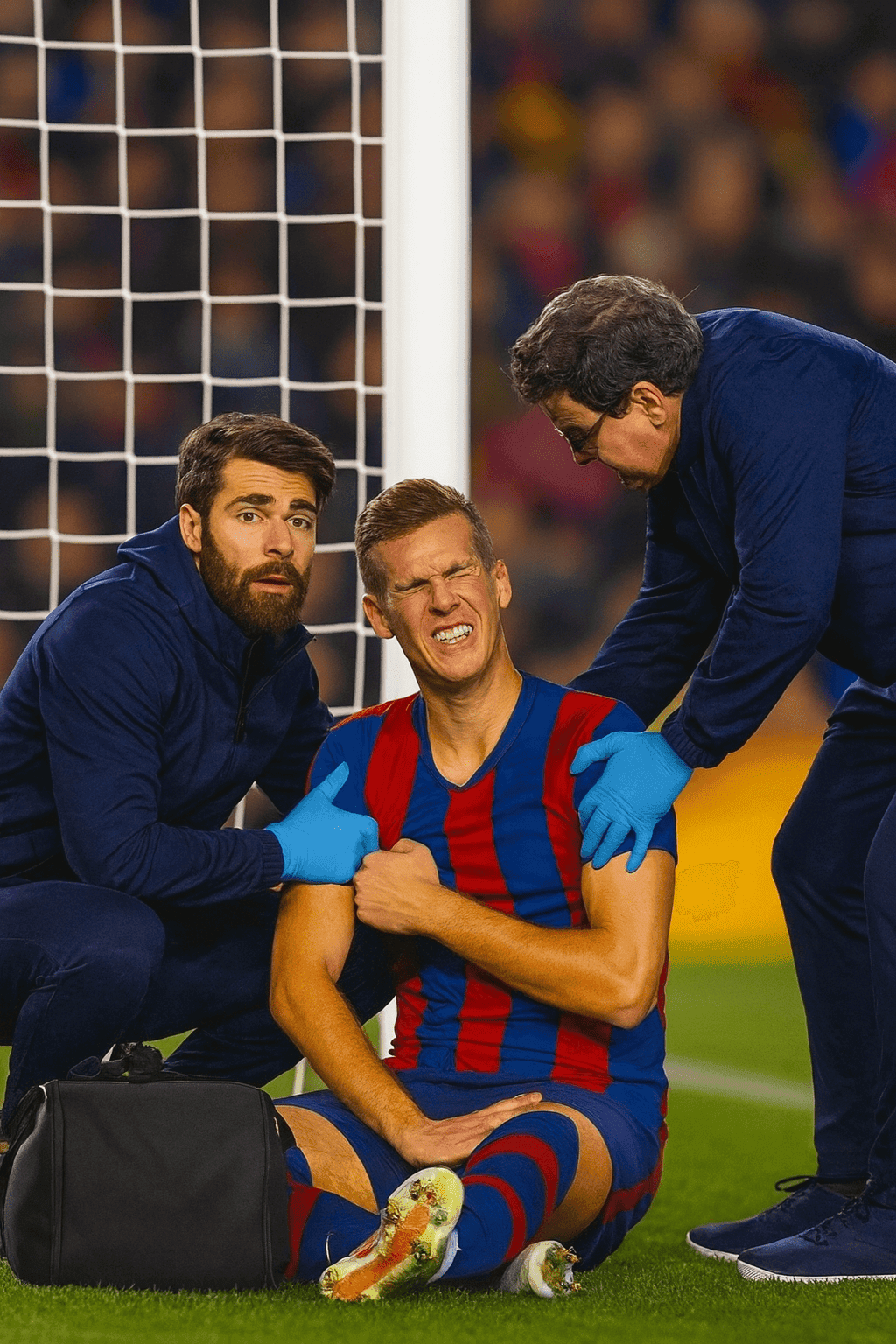 إصابة داني أولمو مع برشلونة في مباراة أمام أتلتيكو مدريد