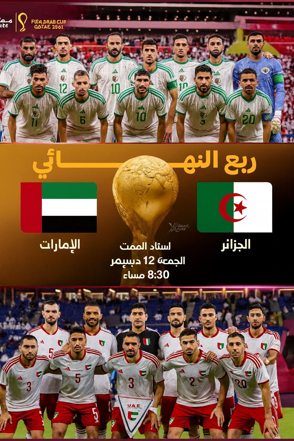 مباراة الجزائر والإمارات كأس العرب